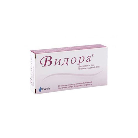 Видора таблетки 3.0 мг/0.03 мг №84 (21 таблетка розового цвета и 7 таблеток белого цвета)